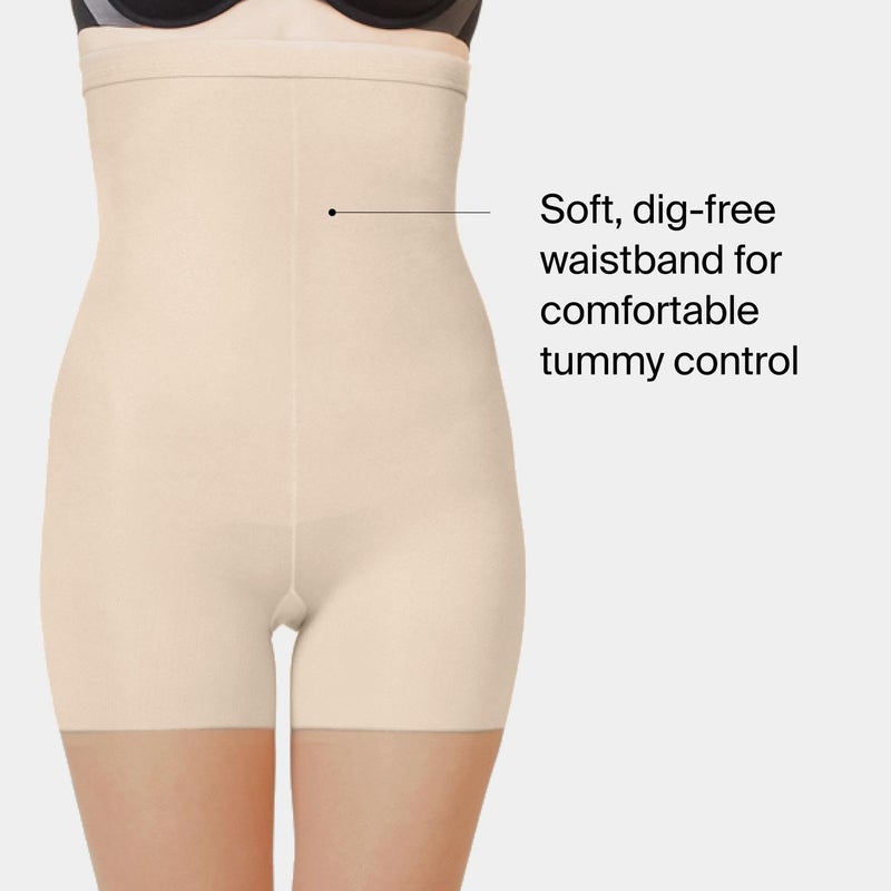 SPANXshape High-Waisted Mid-Thigh Sheers - Comfortable Tummy Control Shapewear - Sheer Pantyhose - No Visible Panty Lines - Color S4 - Size E - Image 3